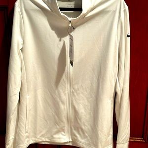 Nike White Womens Zipped Drifit Jacket Medium